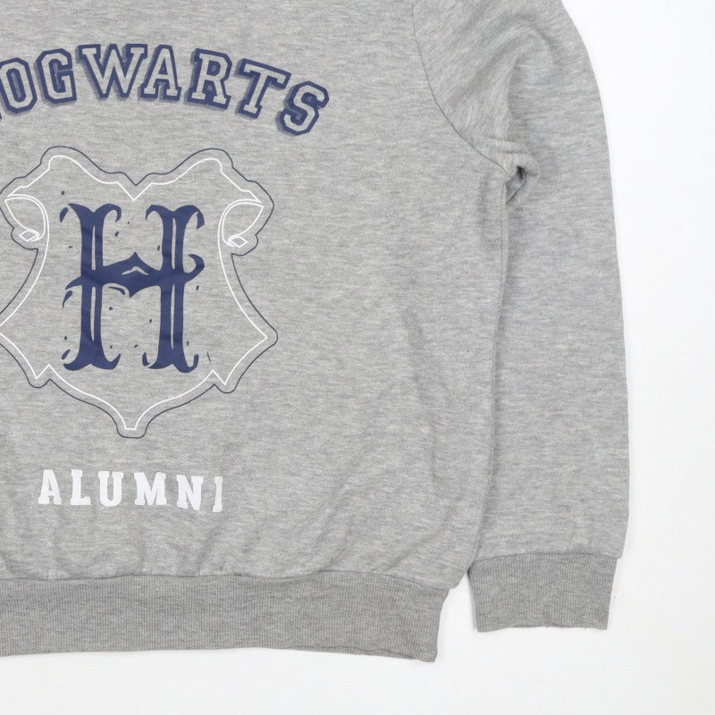 Additional view of Harry Potter women’s grey m hogwarts alumni fleece pullover sweatshirt