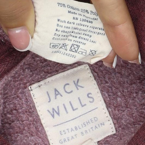 Jack Wills Women’s Red UK 6 Pullover Hoodie Logo Pocket
