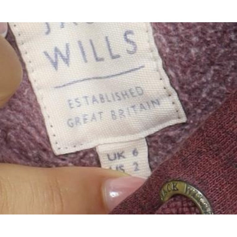 Jack Wills Women’s Red UK 6 Pullover Hoodie Logo Pocket