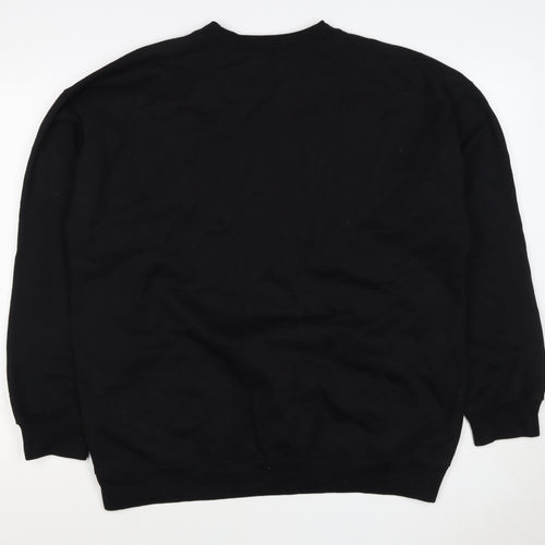 boohooMAN Men’s Black M Home Worldwide Graphic Print Crew Sweatshirt
