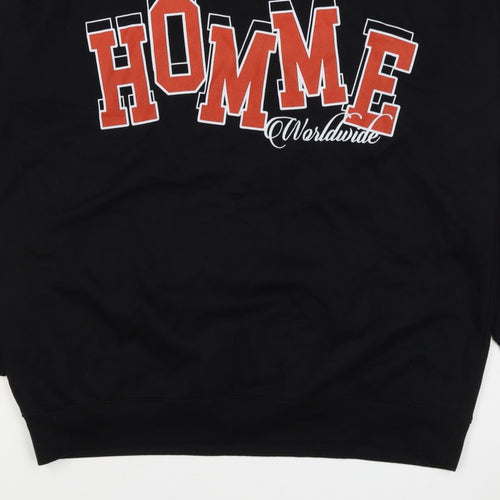 boohooMAN Men’s Black M Home Worldwide Graphic Print Crew Sweatshirt