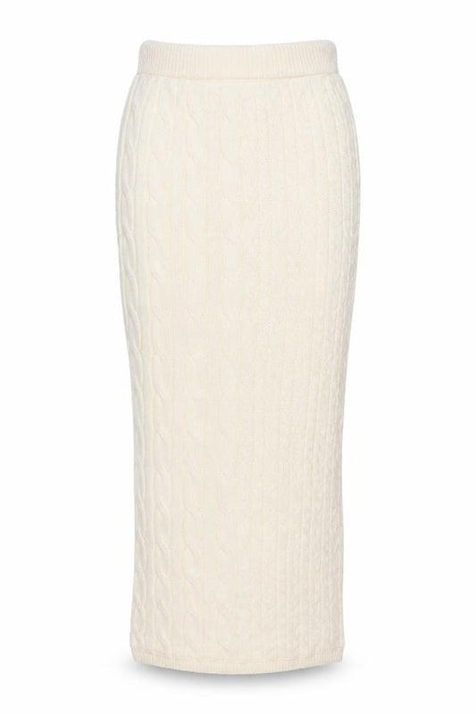Marks and Spencer Women Ivory XS Cable Knit Long Pencil Skirt