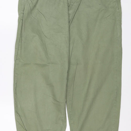 New Look Women Green Cargo Trousers UK 10 Tapered Cuffed