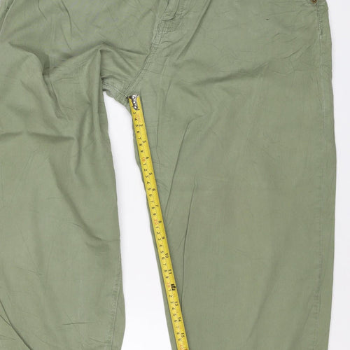 New Look Women Green Cargo Trousers UK 10 Tapered Cuffed