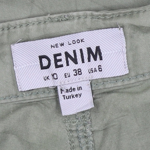New Look Women Green Cargo Trousers UK 10 Tapered Cuffed