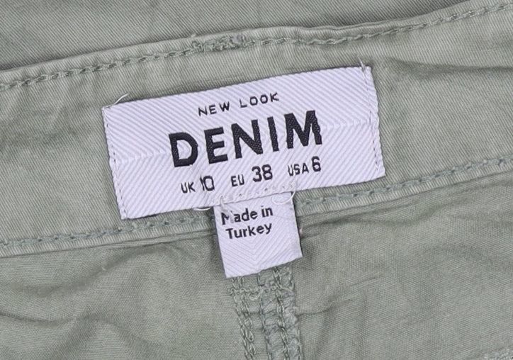 New Look Women Green Cargo Trousers UK 10 Tapered Cuffed
