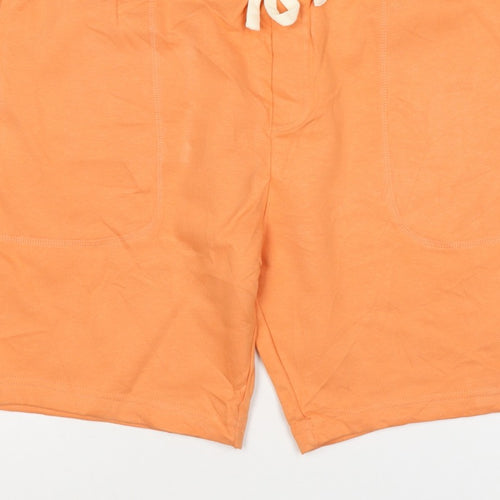 Marks and Spencer Men's Orange XL Sweat Shorts Drawstring Cotton Stretch