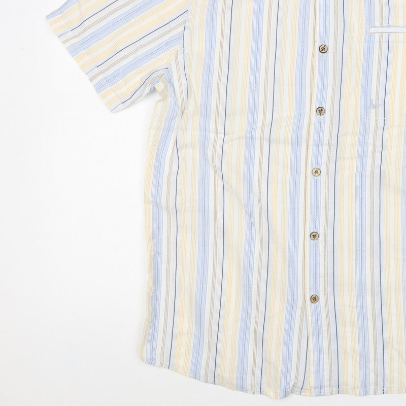 Mantaray Men Multicoloured S Organic Cotton Striped Short Sleeve Shirt