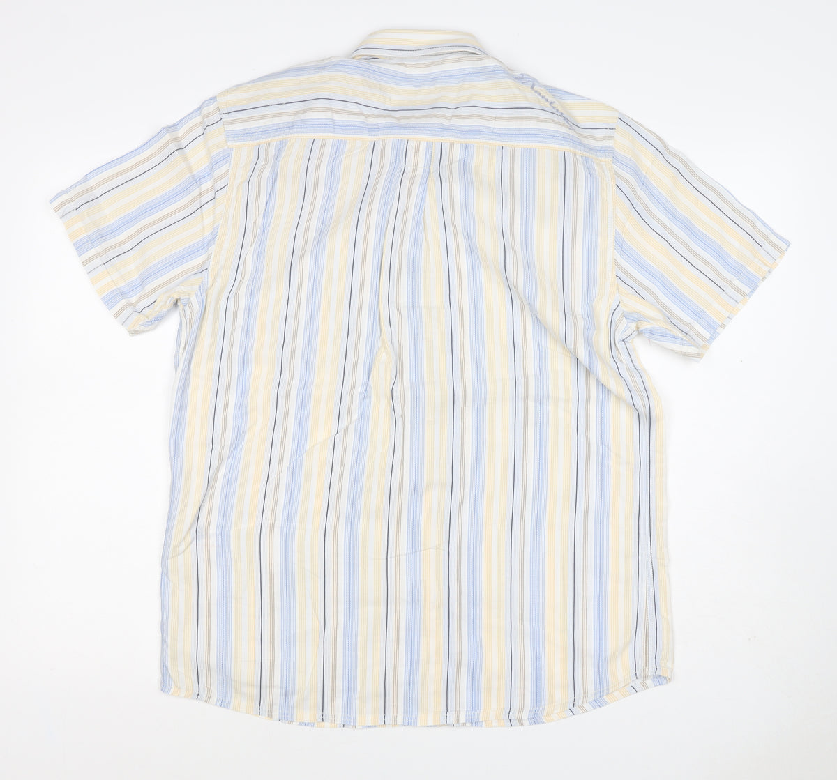 Mantaray Men Multicoloured S Organic Cotton Striped Short Sleeve Shirt