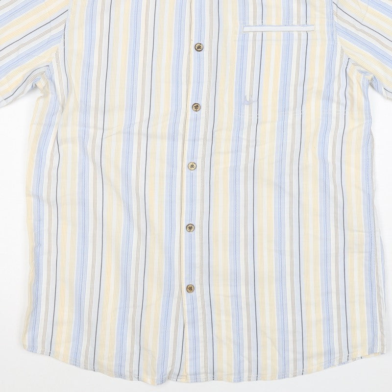 Mantaray Men Multicoloured S Organic Cotton Striped Short Sleeve Shirt