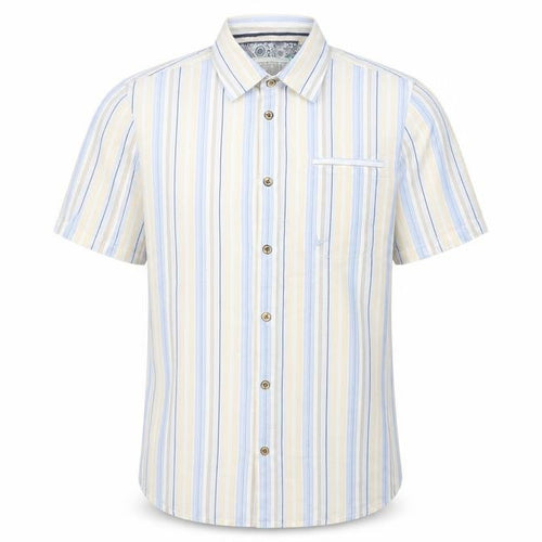 Mantaray Men Multicoloured S Organic Cotton Striped Short Sleeve Shirt