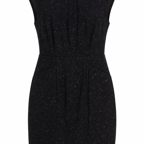 Oliver Bonas Women Black UK 10 Pencil Dress Wool Blend Glitter