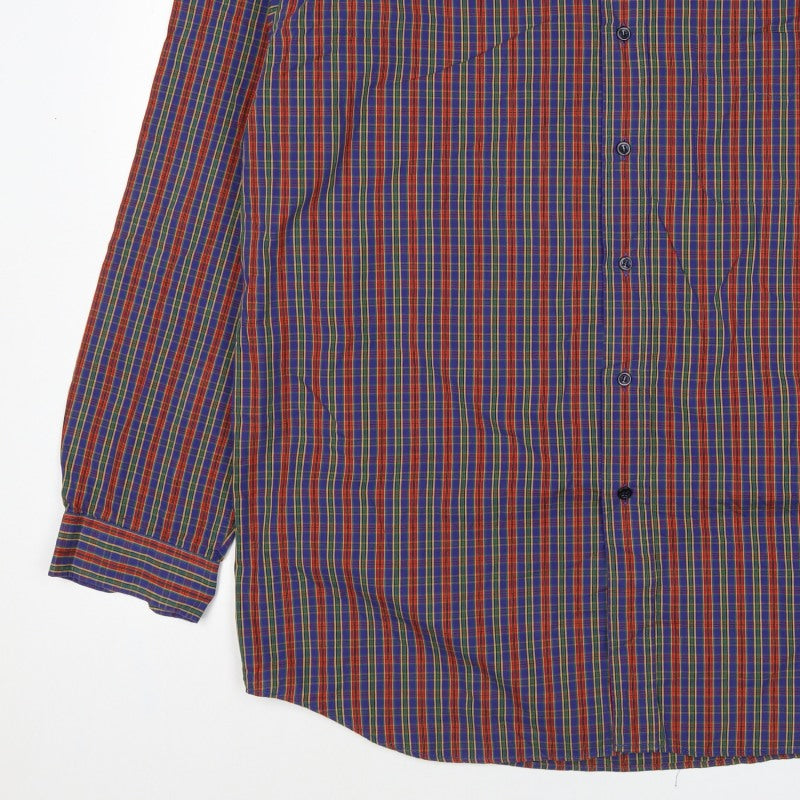 Marks & Spencer Men Multicoloured XL Plaid Cotton Button-Down Shirt