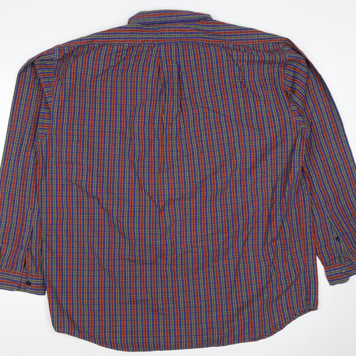 Marks & Spencer Men Multicoloured XL Plaid Cotton Button-Down Shirt