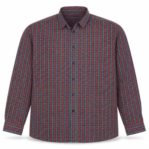 Marks & Spencer Men Multicoloured XL Plaid Cotton Button-Down Shirt