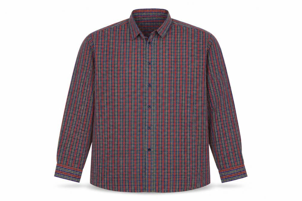 Marks & Spencer Men Multicoloured XL Plaid Cotton Button-Down Shirt