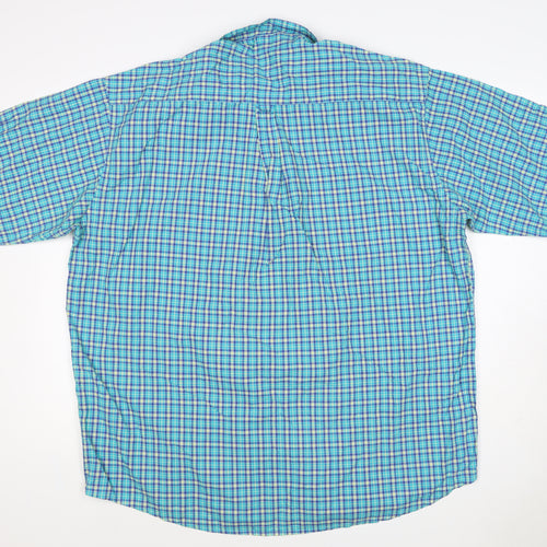 Marks and Spencer Men’s Blue Check XL Non-Iron Short Sleeve Shirt