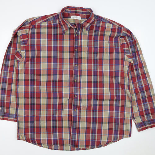Marks & Spencer Men’s XL Multicolour Plaid Cotton Button Down Shirt