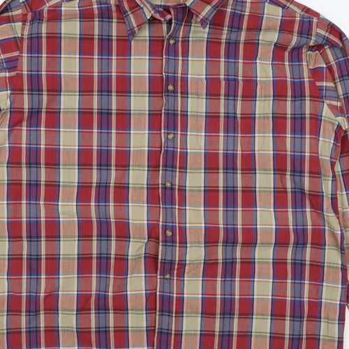 Marks & Spencer Men’s XL Multicolour Plaid Cotton Button Down Shirt