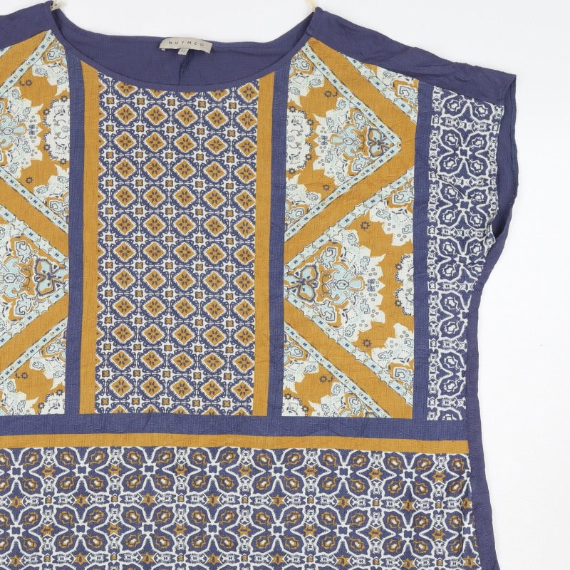 Additional view of Nutmeg Women Multicoloured Geometric Tunic Top UK 22 Short Sleeve