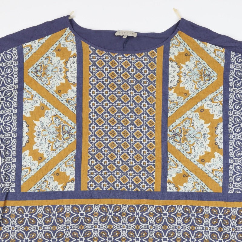 Additional view of Nutmeg Women Multicoloured Geometric Tunic Top UK 22 Short Sleeve