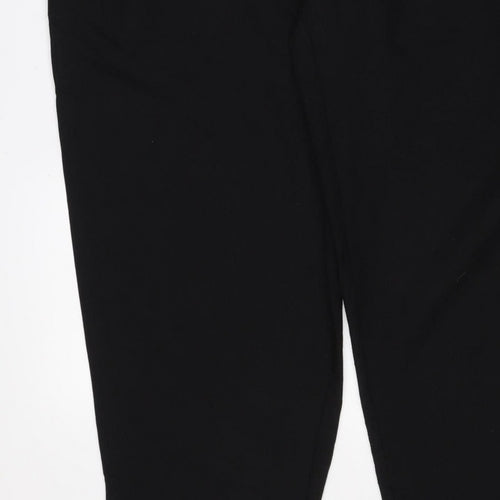 ASOS Women Black UK 8 Wide-Leg Elastic Waist Trousers