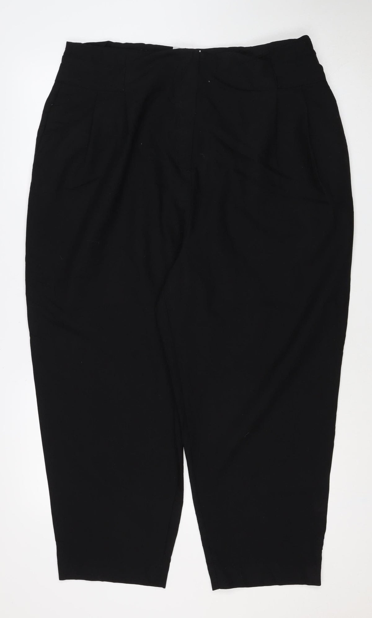 ASOS Women Black UK 8 Wide-Leg Elastic Waist Trousers