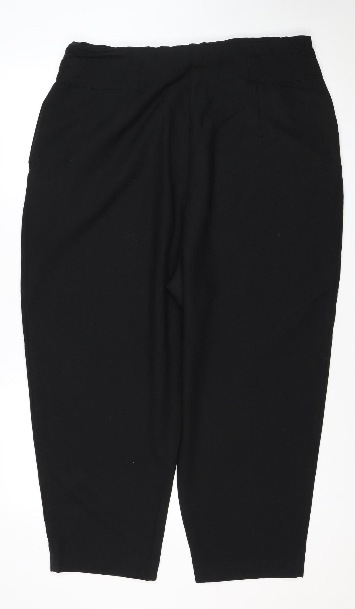 ASOS Women Black UK 8 Wide-Leg Elastic Waist Trousers