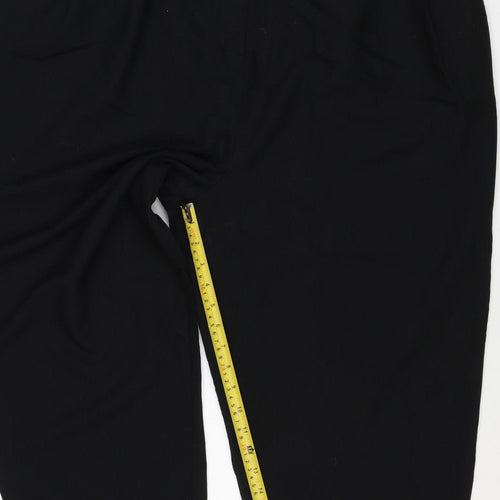 ASOS Women Black UK 8 Wide-Leg Elastic Waist Trousers