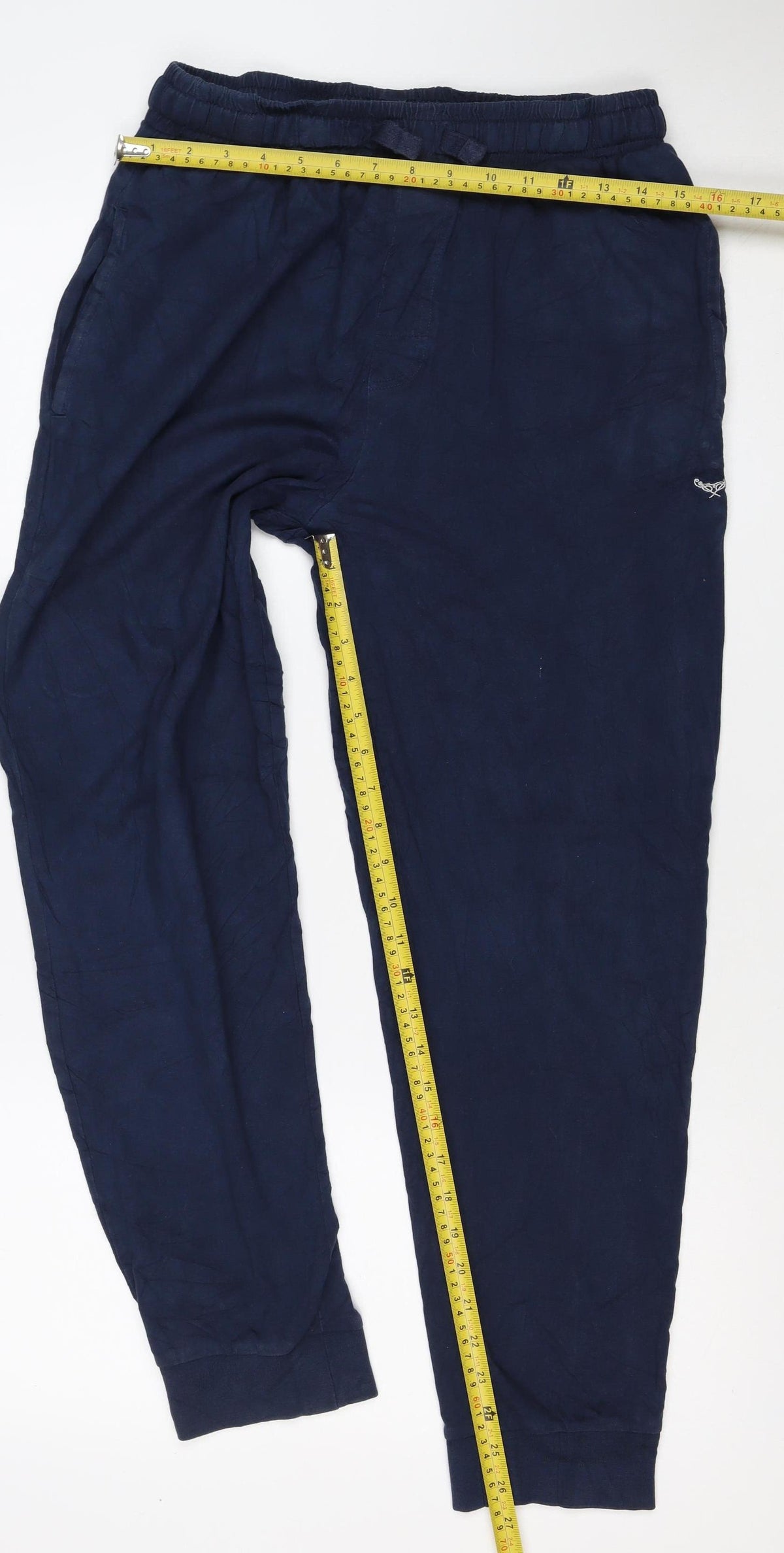 Threadbare Men's Blue M Jogger Trousers Elastic Waist Viscose