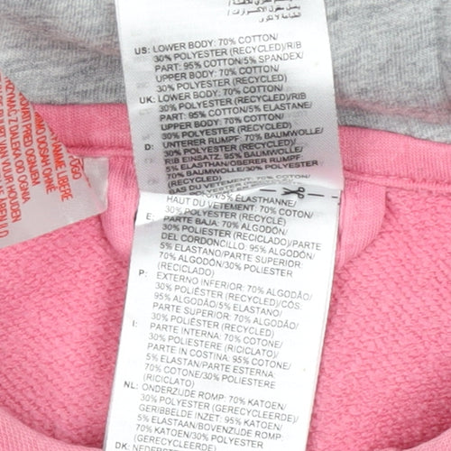 adidas Girls Pink Grey 11-12 Years Full Zip Colourblock Hoodie