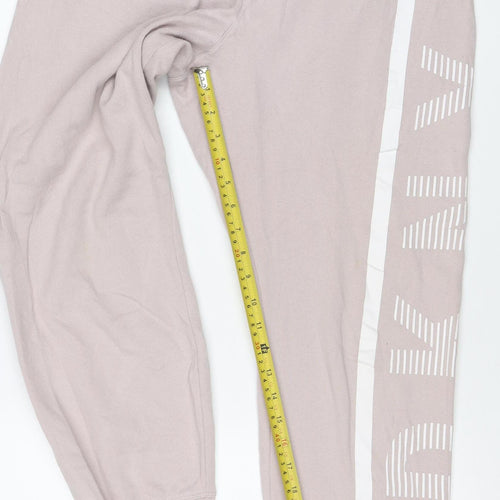 DKNY Women Pink M Jogger Sweatpants Logo Stripe Drawstring