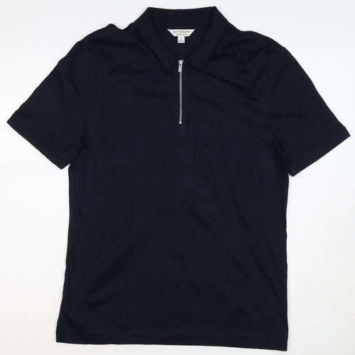 Autograph Men’s Blue M Supima Cotton 1/4 Zip Short Sleeve Polo