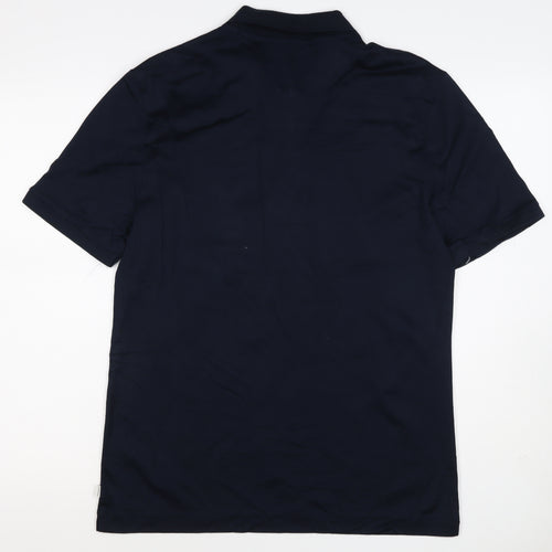 Autograph Men’s Blue M Supima Cotton 1/4 Zip Short Sleeve Polo