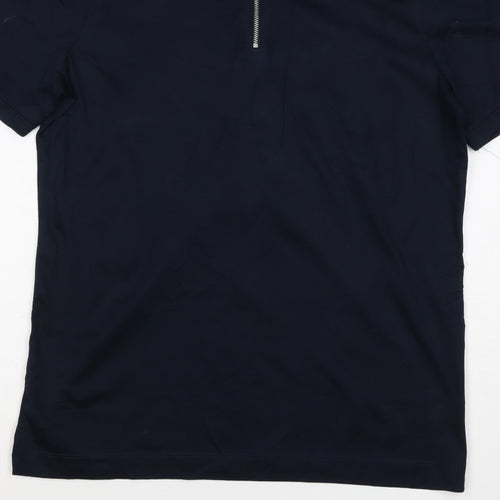 Autograph Men’s Blue M Supima Cotton 1/4 Zip Short Sleeve Polo
