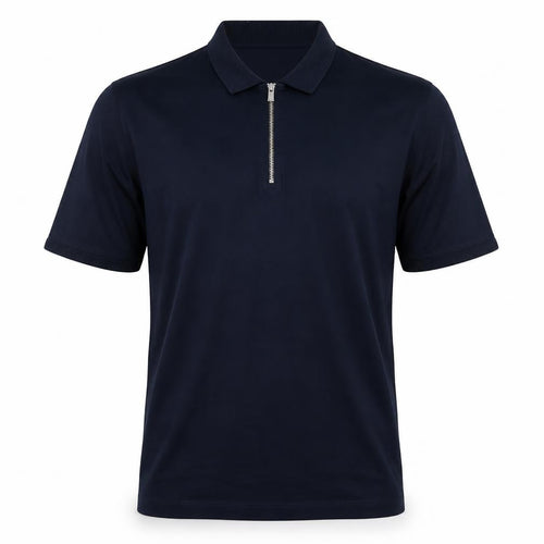 Autograph Men’s Blue M Supima Cotton 1/4 Zip Short Sleeve Polo
