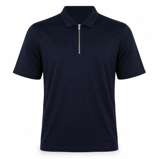 Autograph Men’s Blue M Supima Cotton 1/4 Zip Short Sleeve Polo