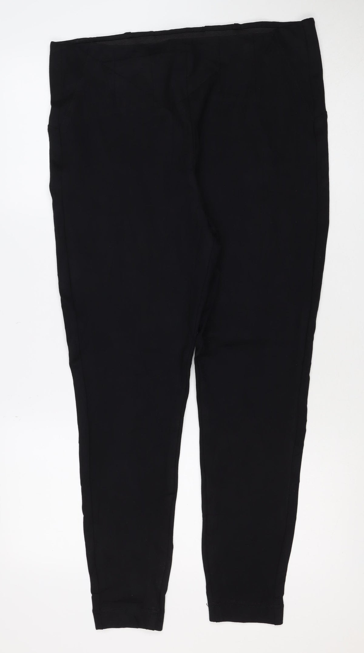 Marks and Spencer Women Black Size 18 Regular Straight Trousers