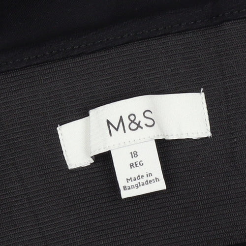 Marks and Spencer Women Black Size 18 Regular Straight Trousers