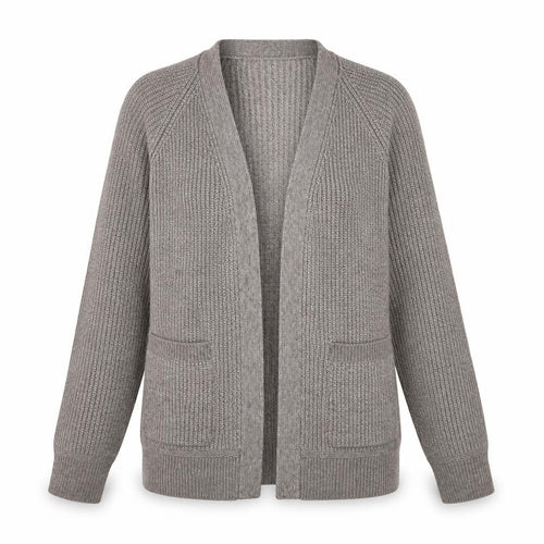Marks and Spencer Women Beige M Alpaca Blend Open Knit Cardigan