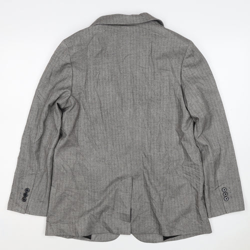 Marks and Spencer Women Grey Herringbone Blazer Jacket UK 10 Business