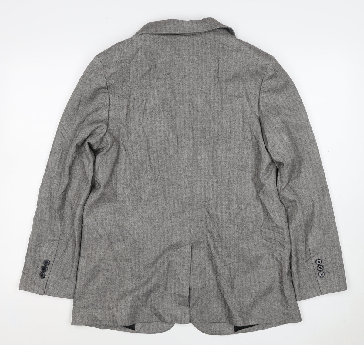 Marks and Spencer Women Grey Herringbone Blazer Jacket UK 10 Business