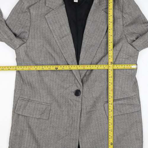 Marks and Spencer Women Grey Herringbone Blazer Jacket UK 10 Business