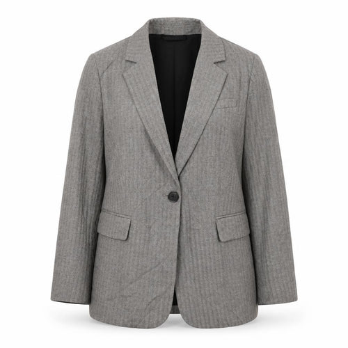 Marks and Spencer Women Grey Herringbone Blazer Jacket UK 10 Business