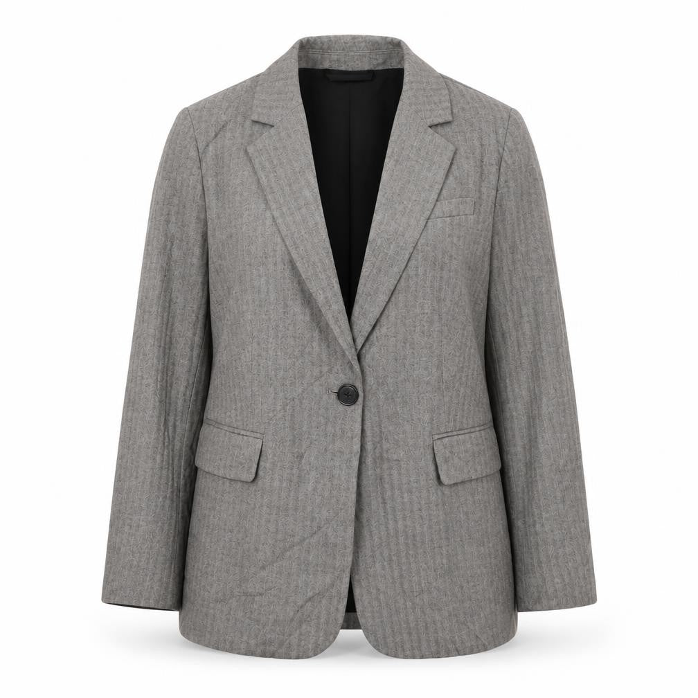 Marks and Spencer Women Grey Herringbone Blazer Jacket UK 10 Business