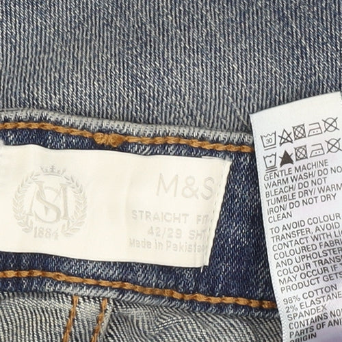 Marks and Spencer Men’s Blue Straight Fit Jeans W34 L29 Stretch Denim
