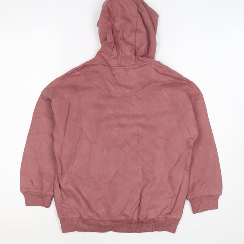 M&S Girls Pink 7-8 Years Pullover Hoodie Graphic Print Pocket