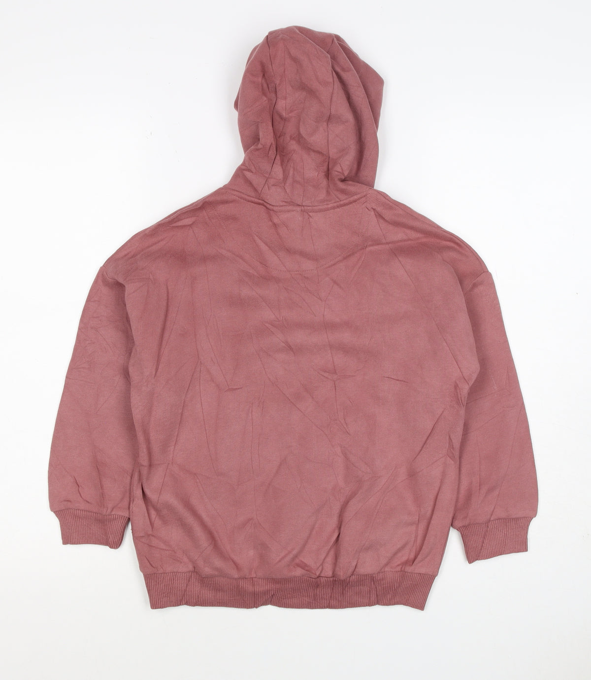 M&S Girls Pink 7-8 Years Pullover Hoodie Graphic Print Pocket