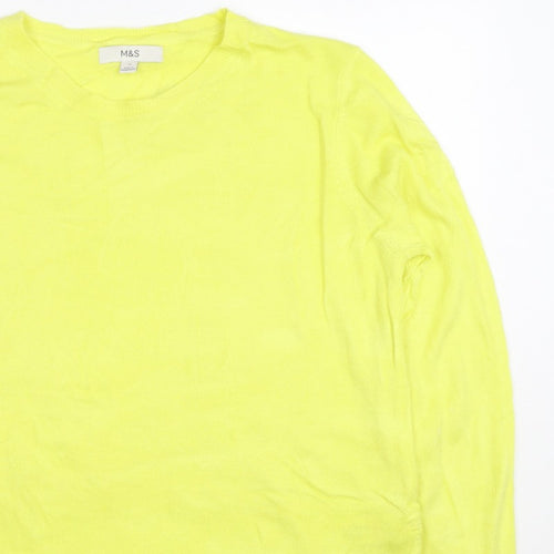 Marks and Spencer Women Yellow Size 16 Crew Neck Lightweight Jumper