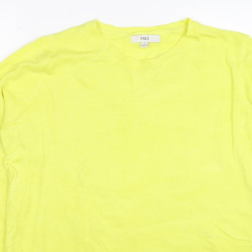 Marks and Spencer Women Yellow Size 16 Crew Neck Lightweight Jumper